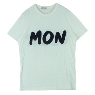 モンクレール(MONCLER)のMONCLER モンクレール MAGLIA T-SHIRT マグリア パイル ビッグロゴ ワッペン 半袖 Tシャツ オフホワイト系 M【中古】(Tシャツ/カットソー(半袖/袖なし))