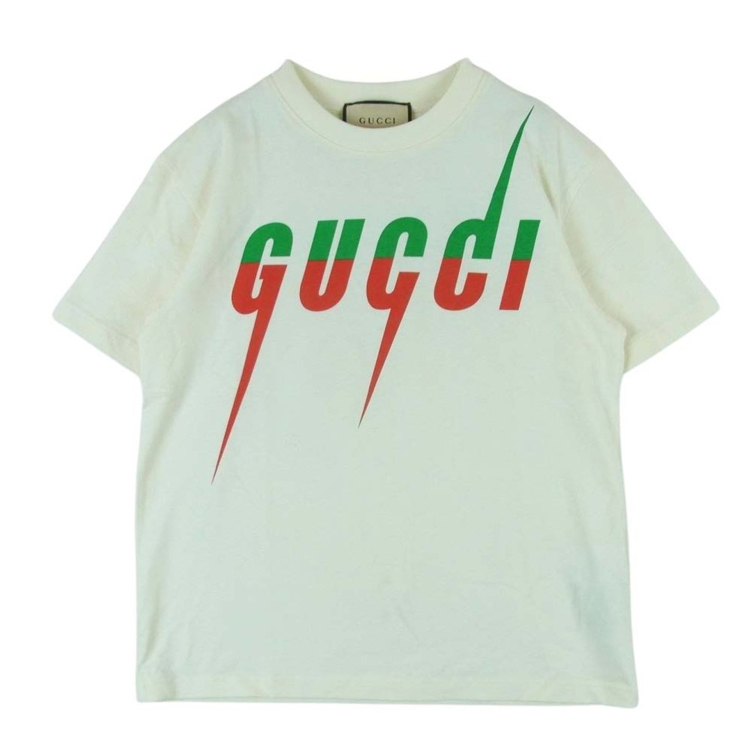 Gucci(グッチ)のGUCCI グッチ 19SS Blade Print Tee ブレードプリント ロゴ 半袖 Tシャツ オフホワイト系 クリーム色系 XS【美品】【中古】 メンズのトップス(Tシャツ/カットソー(半袖/袖なし))の商品写真