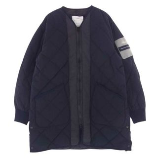 ナンガ(NANGA)のNANGA ナンガ ダウンジャケット MA-J-306 MANUAL ALPHABET NC FT DOWN COAT マニュアルアルファベット ノーカラー ライトダウンコート ダウンジャケット ネイビー系  ０【中古】(その他)