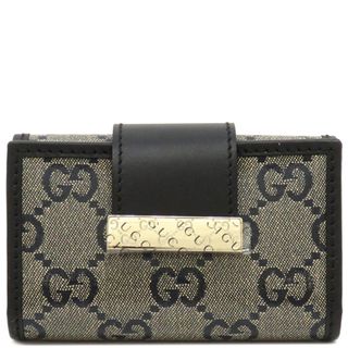 グッチ(Gucci)のグッチ GUCCI キーケース GG 6連キーケース PVCコーティングキャンバス ネイビー×グレー系 ゴールド金具 鍵入れ 6連 6本   212098 【箱】【中古】(キーケース)