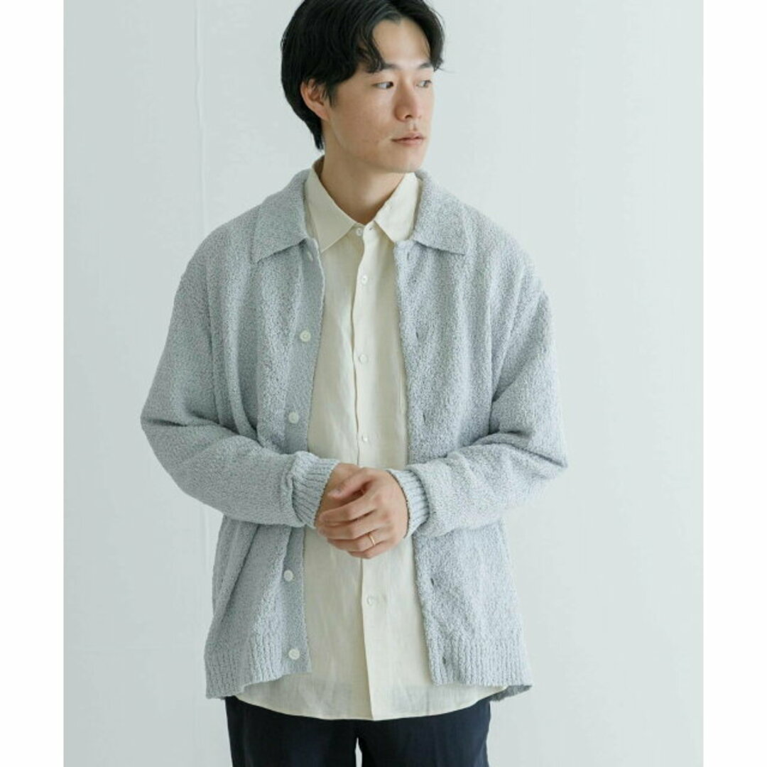 URBAN RESEARCH(アーバンリサーチ)の【ICE GRAY】ツイストモールニットポロ衿カーディガン メンズのトップス(ニット/セーター)の商品写真