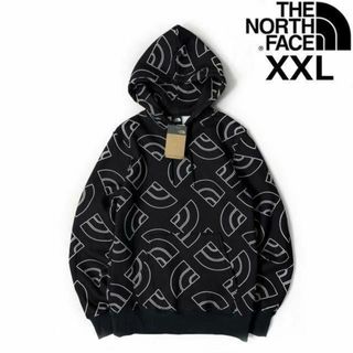 ザノースフェイス(THE NORTH FACE)のノースフェイス パーカー US限定 裏起毛(XXL)黒 総柄 181130(パーカー)