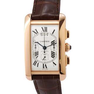 カルティエ(Cartier)のカルティエ タンクアメリカン クロノグラフ W2609356 XL シルバー文字盤(腕時計(アナログ))