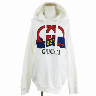 グッチ(Gucci)のグッチ 近年モデル インターロッキングG 1921 プリント パーカー 白 M(パーカー)