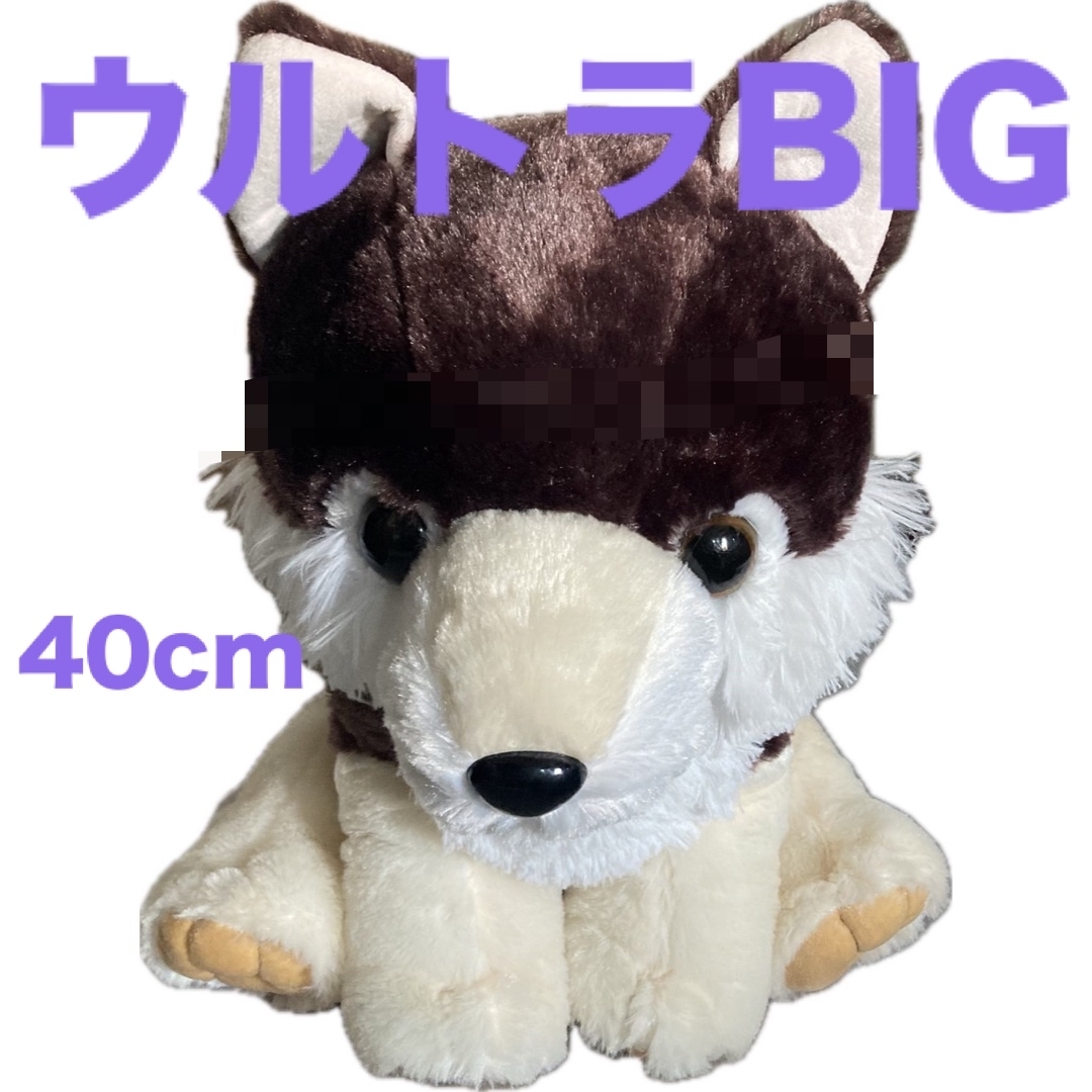 【匿名発送】もふっとオオカミごきげん    ウルトラBIG ウルフィー エンタメ/ホビーのおもちゃ/ぬいぐるみ(ぬいぐるみ)の商品写真