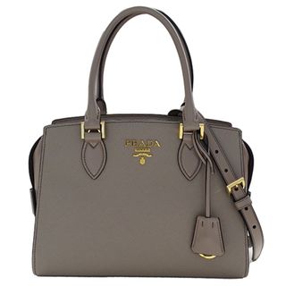 PRADA - プラダ PRADA バッグ レディース ブランド ハンドバッグ ショルダーバッグ 2way サフィアーノ グレー ゴールド金具 1BA164 手提げ 斜め掛け【中古】