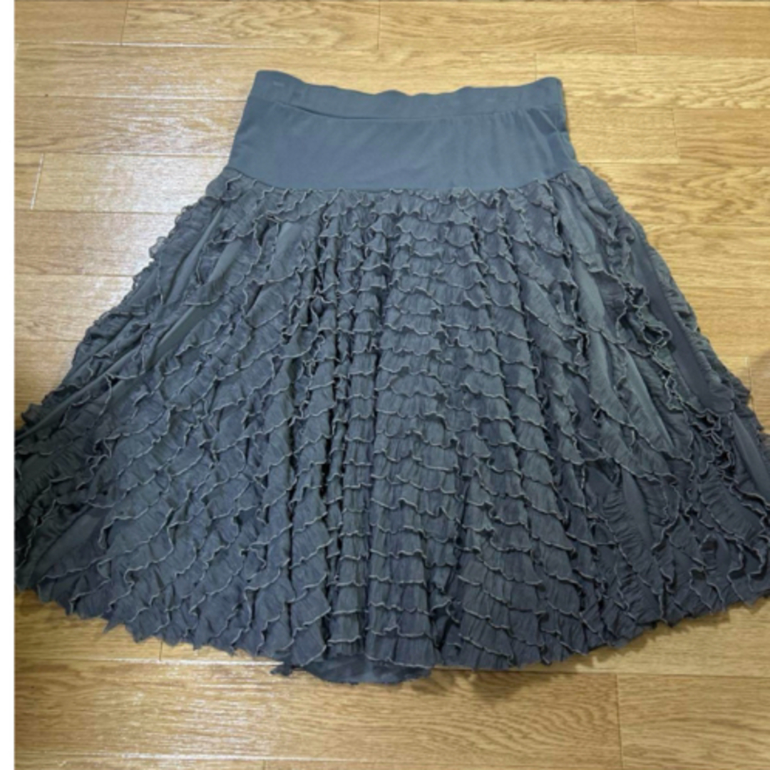 フリルフレアスカート レディースのスカート(ひざ丈スカート)の商品写真