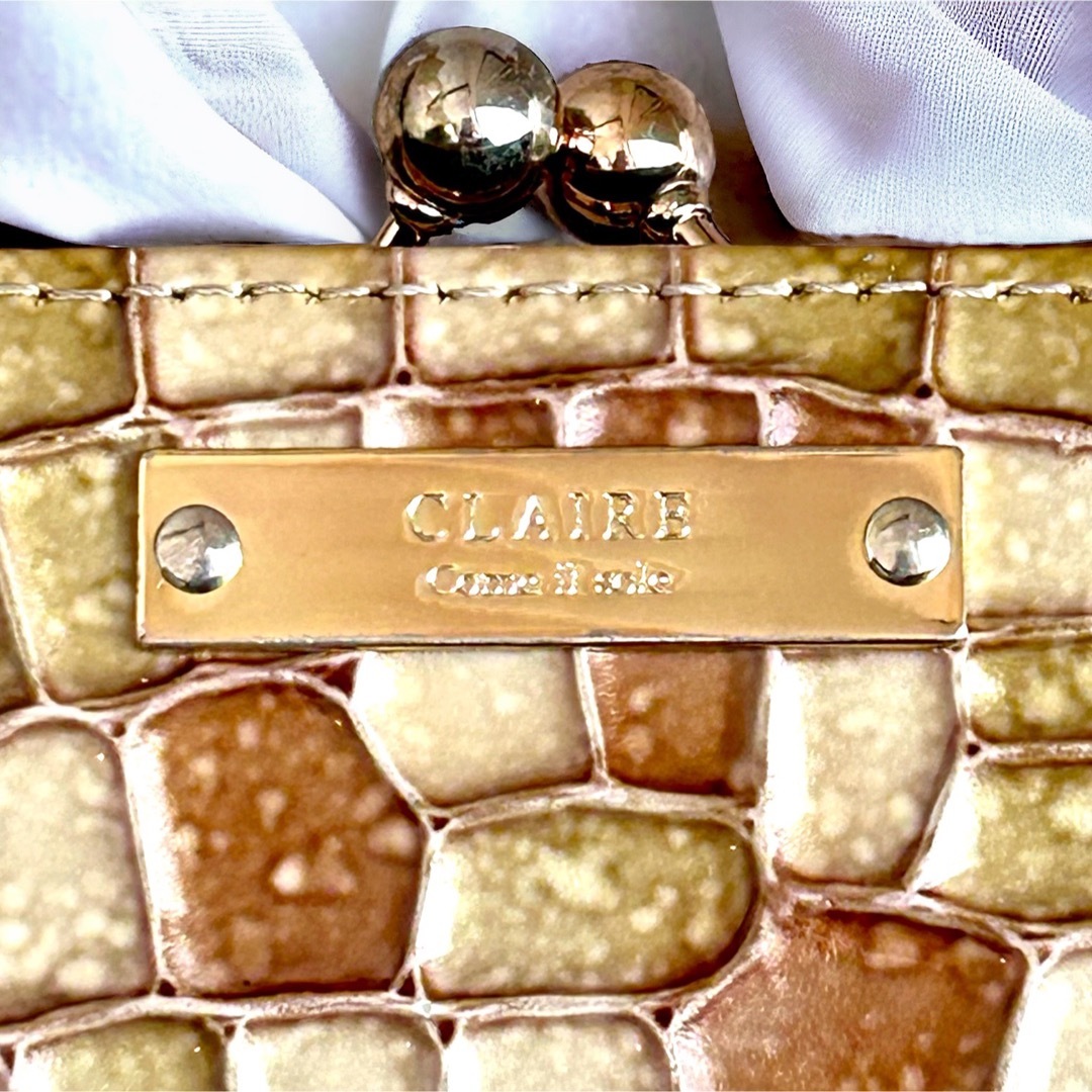 CLAIRE(クレア（CLAIRE）)のクレア CLAIRE ステンドグラス イタリアンレザー 財布 がま口 二つ折り レディースのファッション小物(財布)の商品写真