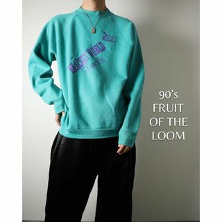 フルーツオブザルーム(FRUIT OF THE LOOM)の90s フルーツオブザルーム バイカラー ラグラン スウェット XL USA製(スウェット)