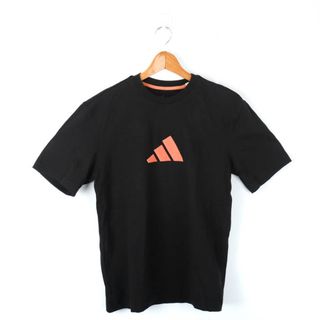 アディダス(adidas)のアディダス 半袖Tシャツ ロゴT バックプリント スポーツウエア メンズ Sサイズ 黒×茶 adidas(Tシャツ/カットソー(半袖/袖なし))