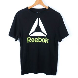 リーボック(Reebok)のリーボック 半袖Tシャツ ロゴT スポーツウエア コットン メンズ Lサイズ 黒×白×黄緑 Reebok(Tシャツ/カットソー(半袖/袖なし))