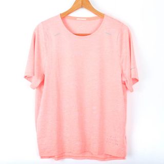 ナイキ(NIKE)のナイキ 半袖Tシャツ メッシュ ドライフィット ランニングウエア メンズ Lサイズ オレンジ NIKE(Tシャツ/カットソー(半袖/袖なし))