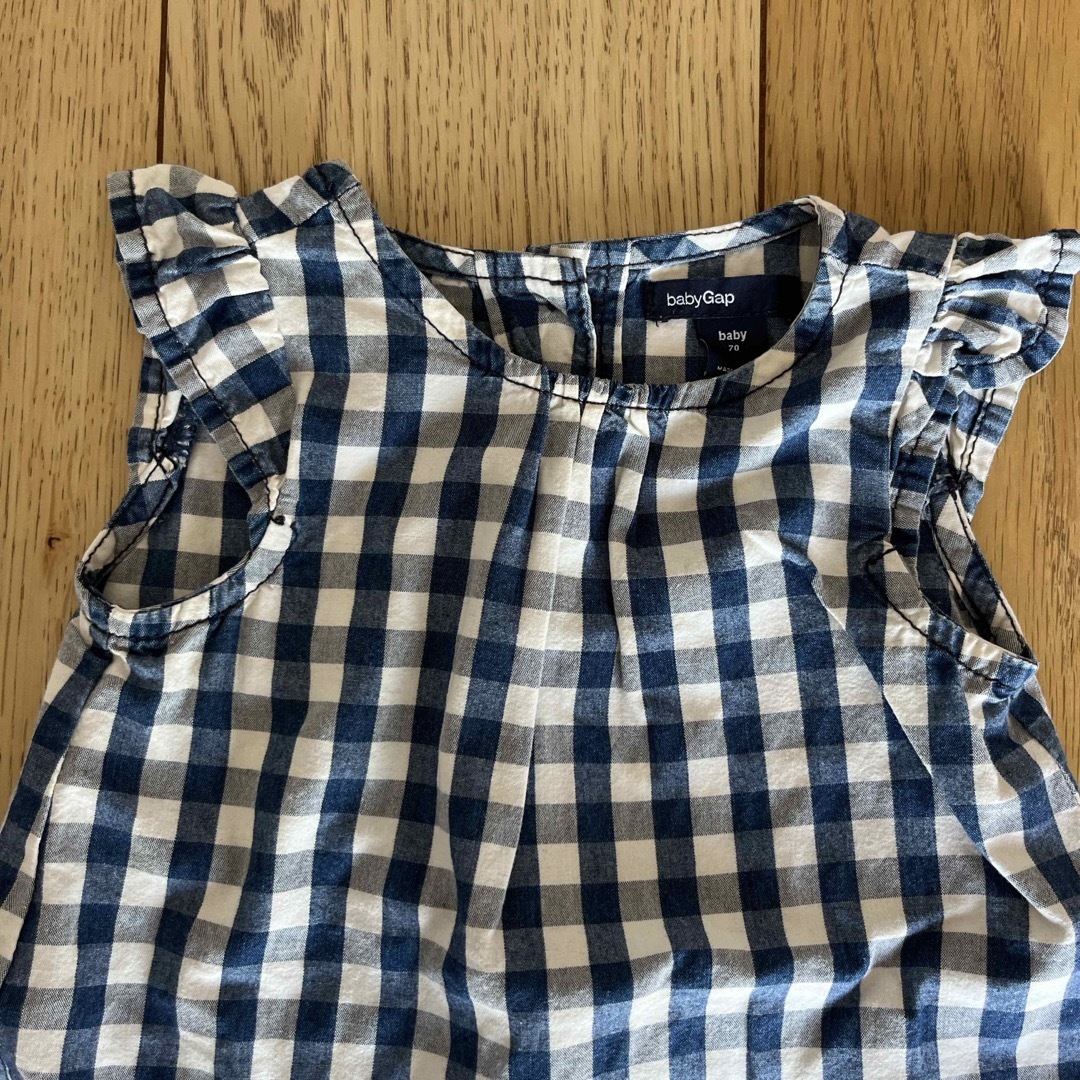 babyGAP(ベビーギャップ)の70cm baby GAP ベビーギャップ　ノースリーブ　ワンピース　チェック キッズ/ベビー/マタニティのベビー服(~85cm)(ワンピース)の商品写真