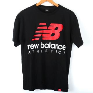 ニューバランス(New Balance)のニューバランス 半袖Tシャツ ロゴT スポーツウエア コットン メンズ Sサイズ 黒×白×赤 NEW BALANCE(Tシャツ/カットソー(半袖/袖なし))