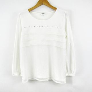 ナチュラルビューティーベーシック(NATURAL BEAUTY BASIC)のナチュラルビューティーベーシック カットソー 長袖シャツ Tシャツトップス レディース Mサイズ ホワイト NATURAL BEAUTY BASIC(カットソー(長袖/七分))