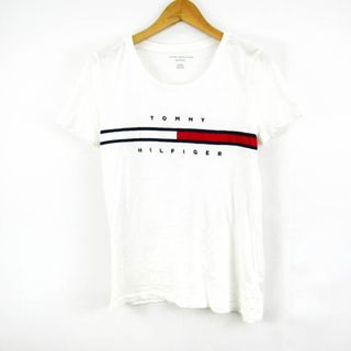 トミーヒルフィガー(TOMMY HILFIGER)のトミーヒルフィガー 半袖Tシャツ トップス カットソー  レディース XSサイズ ホワイト TOMMY HILFIGER(Tシャツ(半袖/袖なし))