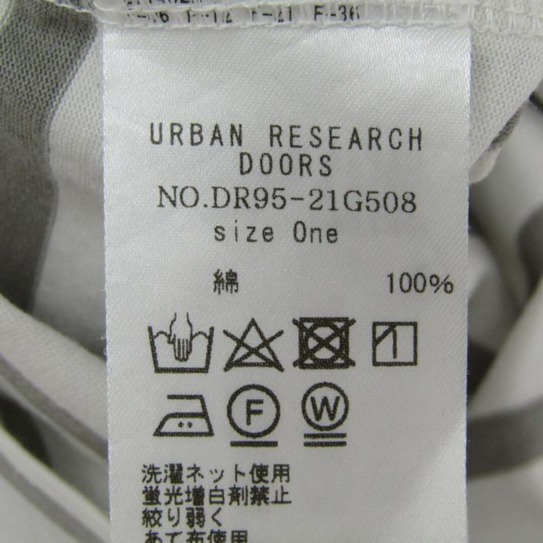 アーバンリサーチドアーズ カットソー Tシャツ トップス レディース Oneサイズ ホワイト ブラウン URBAN RESEARCH DOORS レディースのトップス(カットソー(長袖/七分))の商品写真