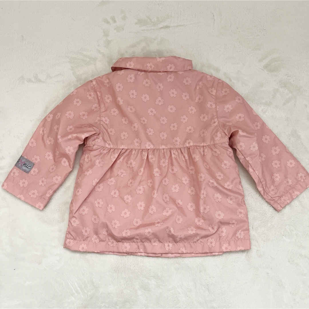 kid’s zoo(キッズズー)の花柄アウター　ピンク　90 キッズ/ベビー/マタニティのキッズ服女の子用(90cm~)(ジャケット/上着)の商品写真