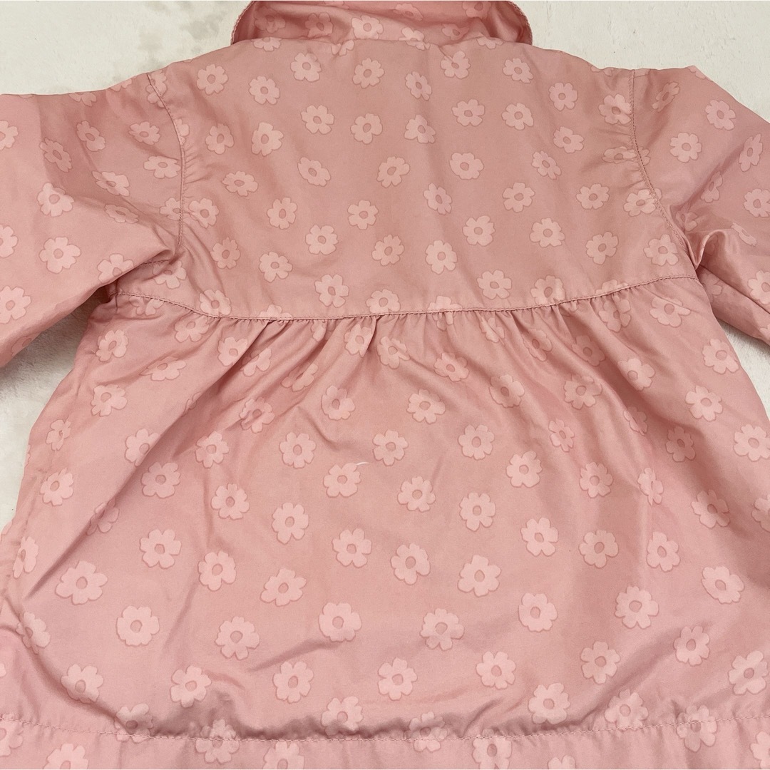 kid’s zoo(キッズズー)の花柄アウター　ピンク　90 キッズ/ベビー/マタニティのキッズ服女の子用(90cm~)(ジャケット/上着)の商品写真