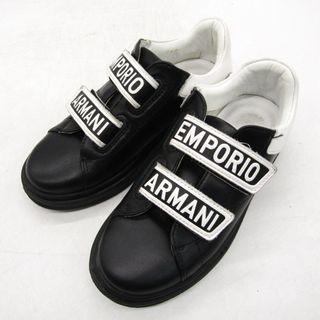 Emporio Armani - エンポリオ・アルマーニ スニーカー ローカット ブランド 靴 シューズ 黒 キッズ 男の子用 US13サイズ ブラック Emporio Armani