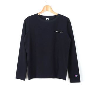 チャンピオン 長袖Tシャツ ワンポイントロゴ スポーツウエア レディース Lサイズ ネイビー Champion