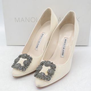 マノロブラニク(MANOLO BLAHNIK)のマノロ・ブラニク パンプス ポインテッドトゥ 靴 シューズ イタリア製 白 レディース 36サイズ オフホワイト MANOLO BLAHNIK(ハイヒール/パンプス)