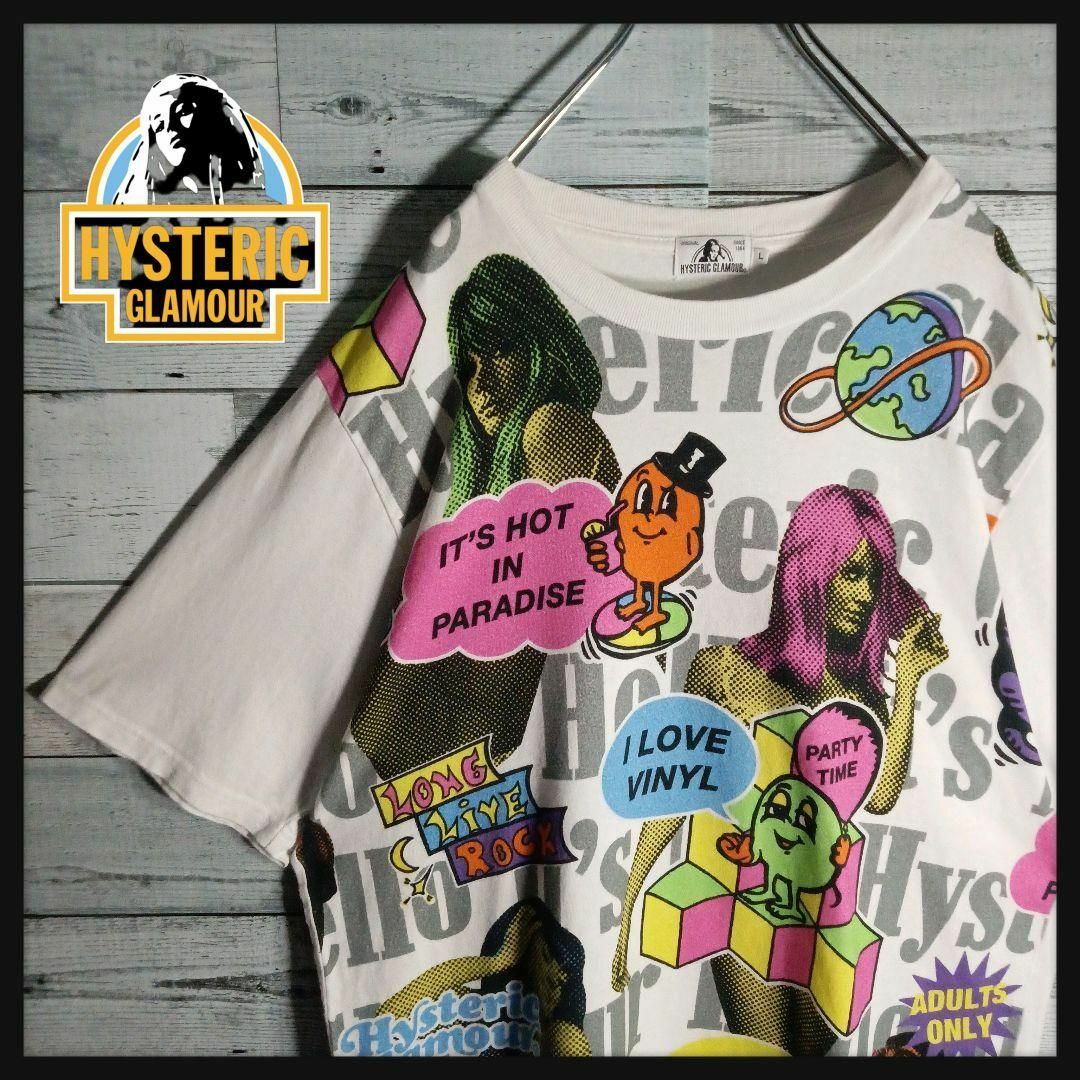 HYSTERIC GLAMOUR(ヒステリックグラマー)の【最高デザイン】ヒステリックグラマー☆ヒスガール総柄Tシャツ 希少モデル 即完売 メンズのトップス(Tシャツ/カットソー(半袖/袖なし))の商品写真