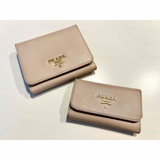 プラダ(PRADA)のPRADA 財布 キーケース 牛革 ピンク ベージュ プラダ(財布)