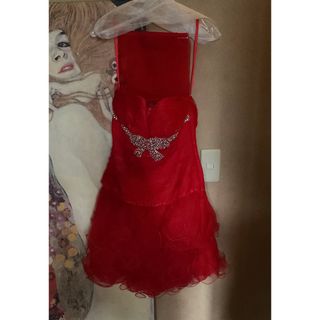 タダシショウジ(TADASHI SHOJI)の新品 USA PARTY DRESS SW RED S(ひざ丈ワンピース)