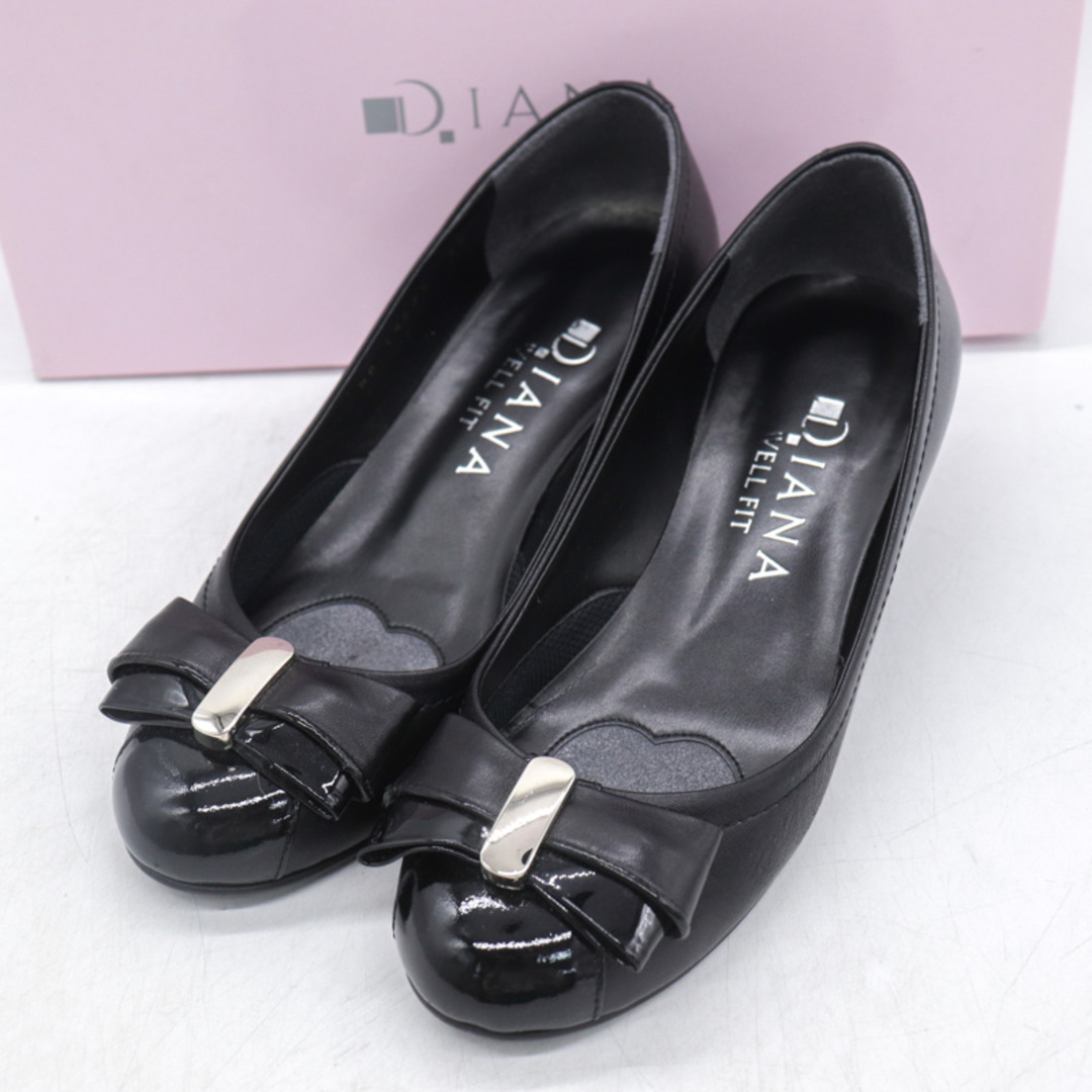 DIANA(ダイアナ)のダイアナ パンプス ラウンドトゥ ウエッジソール ブランド 靴 シューズ 日本製 黒 レディース 22サイズ ブラック DIANA レディースの靴/シューズ(ハイヒール/パンプス)の商品写真