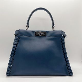 フェンディ(FENDI)の【FENDI】フェンディ　ピーカブー　レザーハンドバッグ　ネイビー　8BN290(ハンドバッグ)