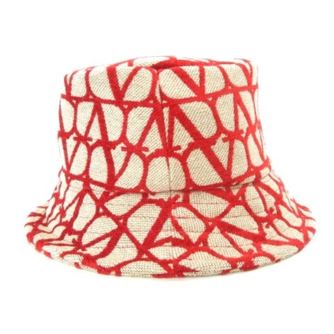 valentino garavani(ヴァレンティノガラヴァーニ)のヴァレンティノ ガラヴァーニ バケットハット バケハ トワルイコノグラフ M 赤 レディースの帽子(その他)の商品写真