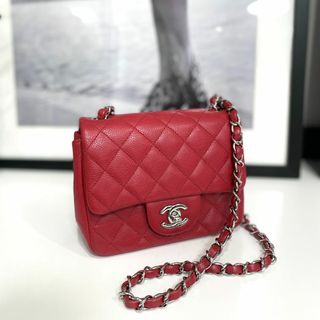 シャネル(CHANEL)のシャネル キャビアスキン ミニマトラッセ チェーンショルダーバッグ レッド(ショルダーバッグ)