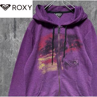 Roxy - ROXY ジップアップスウェットパーカー かすれプリント ヴィンテージM