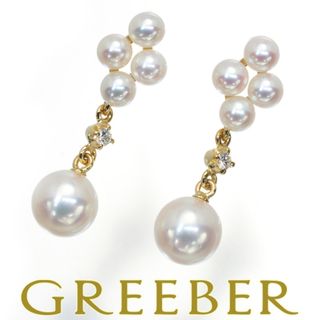 ミキモト(MIKIMOTO)のミキモト ピアス アコヤパール 真珠 3.7-6.7mm ダイヤ   K18YG (ピアス)