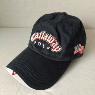 キャロウェイゴルフ(Callaway Golf)の匿名発送　人気　キャロウェイゴルフ　キャップ　刺繍ロゴ　アメリカ国旗　ネイビー(ウエア)