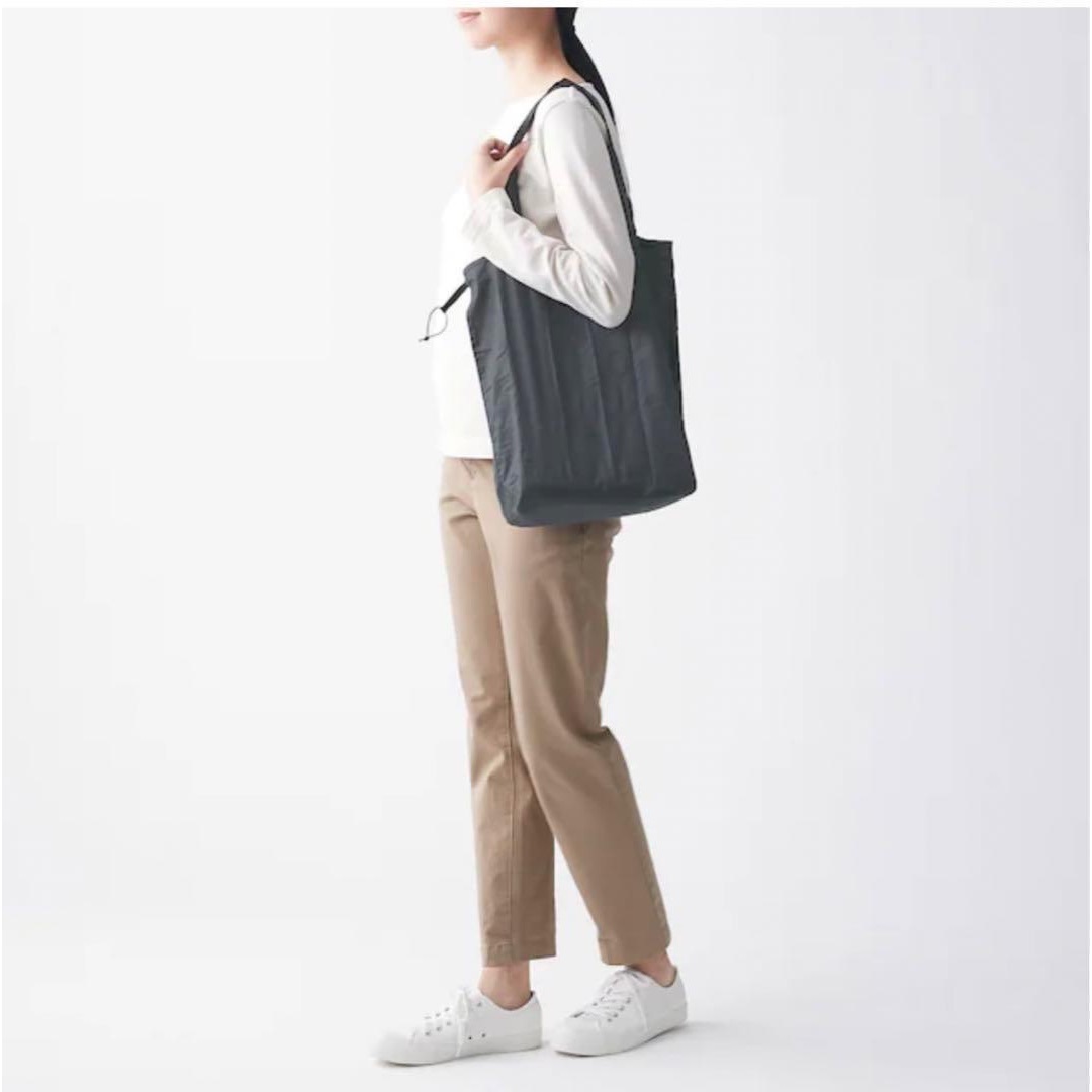 MUJI (無印良品)(ムジルシリョウヒン)の無印良品　買い物バッグ マチ広＆ショルダー ２点　エコバック（チャコールグレー） メンズのバッグ(エコバッグ)の商品写真