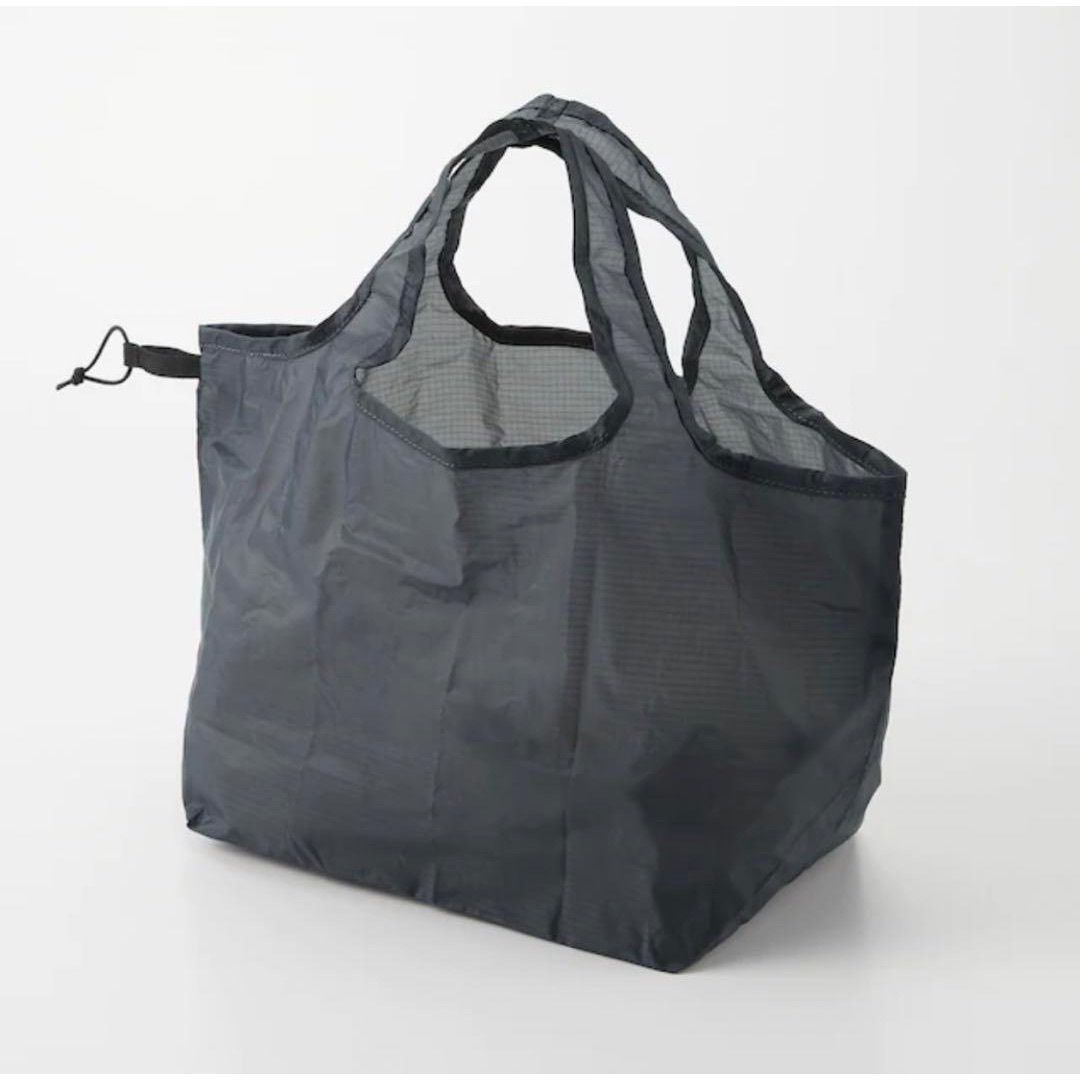MUJI (無印良品)(ムジルシリョウヒン)の無印良品　買い物バッグ マチ広＆ショルダー ２点　エコバック（チャコールグレー） メンズのバッグ(エコバッグ)の商品写真
