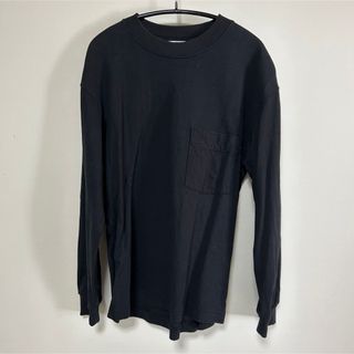 ユニクロ(UNIQLO)のクルーネックT（長袖）ブラック(Tシャツ/カットソー(七分/長袖))