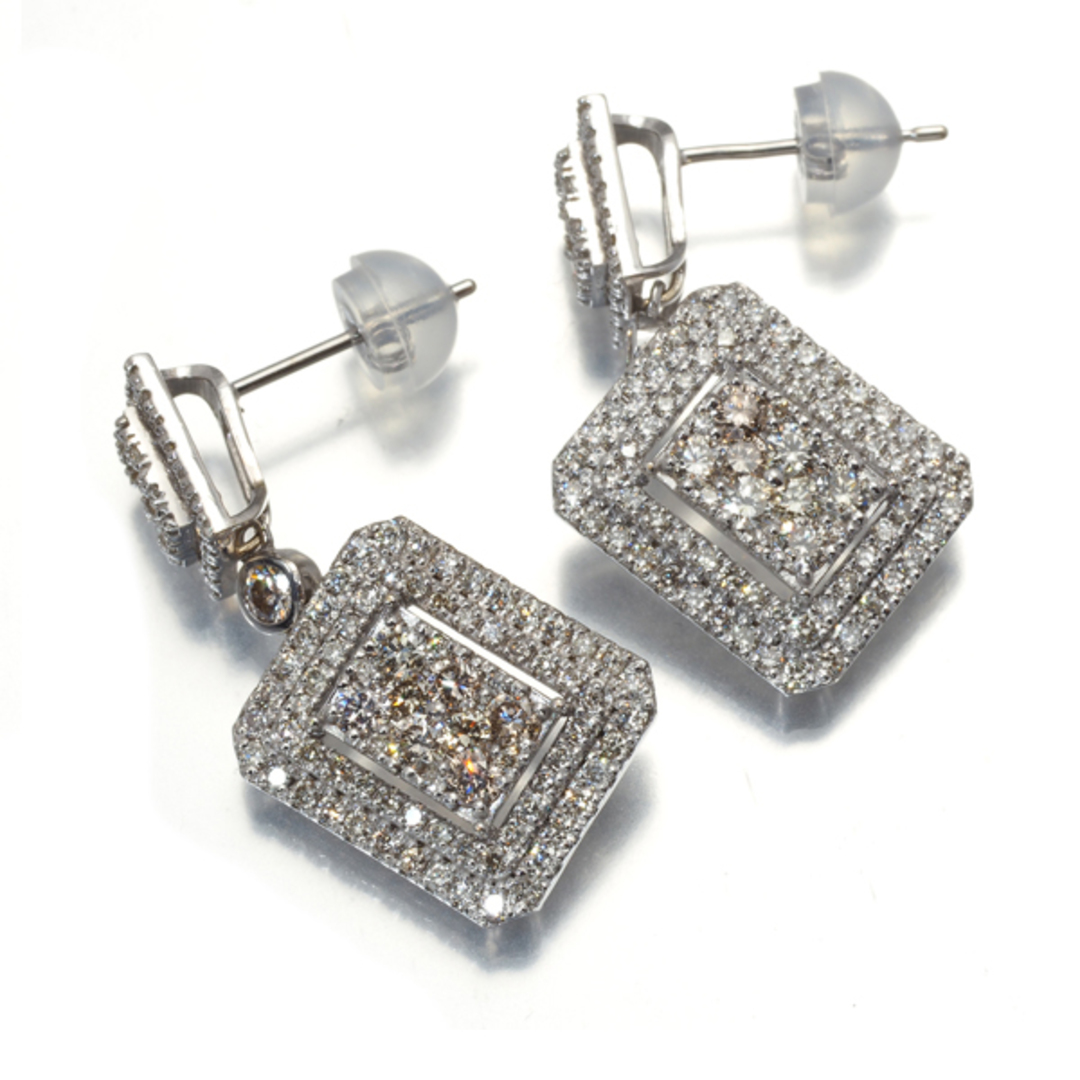 品良く着こなすため スクエア 0.85ct/0.85ct ダイヤ ピアス アクセサリー K18WG ホワイトゴールド台