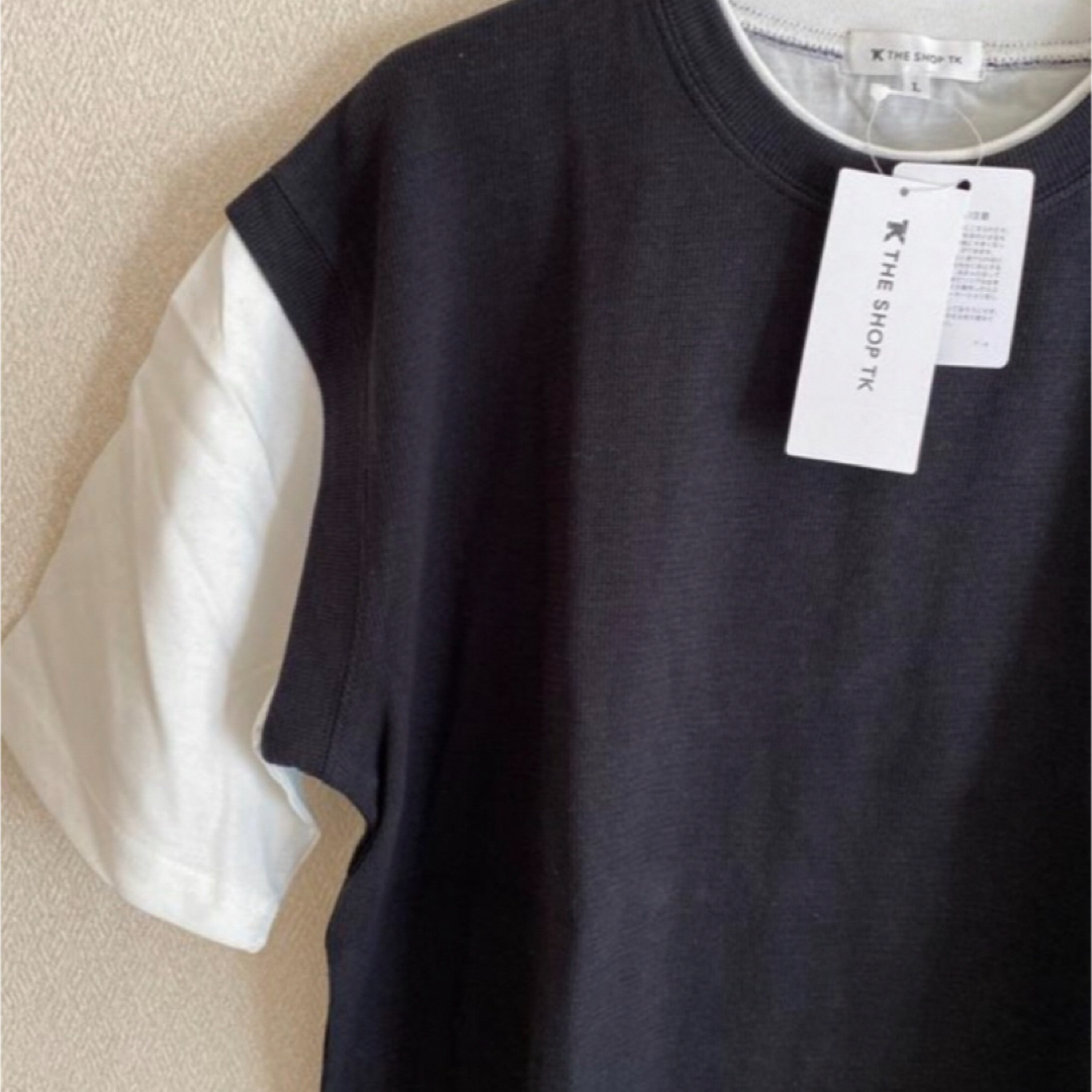 THE SHOP TK(ザショップティーケー)のTHE SHOP TK ザ ショップティーケー ★ニットベストフェイク Tシャツ メンズのトップス(Tシャツ/カットソー(半袖/袖なし))の商品写真