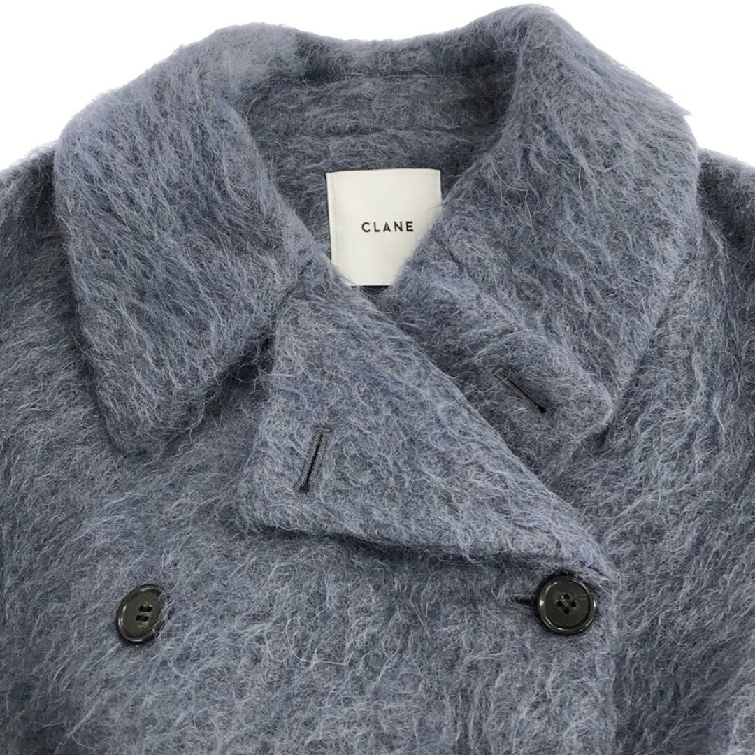 CLANE クラネ 21AW LONG SHAGGY SULLEY COAT ロングシャギーベルテッドコート 11101-0102 ブルー系 2 レディースのジャケット/アウター(ロングコート)の商品写真