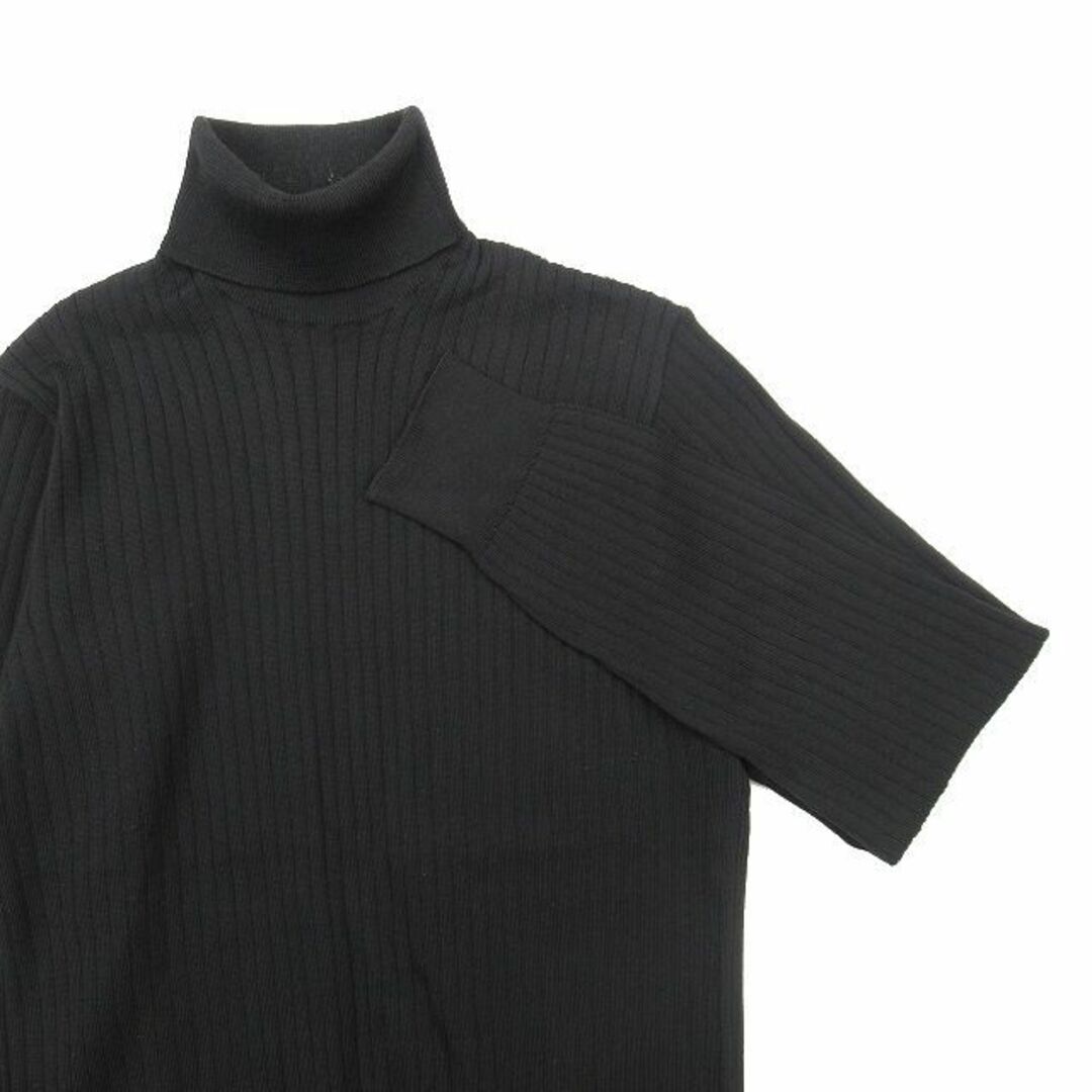 HUGO BOSS(ヒューゴボス)のヒューゴボス HUGO BOSS タートルネック リブ ニット 黒 BLM4 メンズのトップス(ニット/セーター)の商品写真