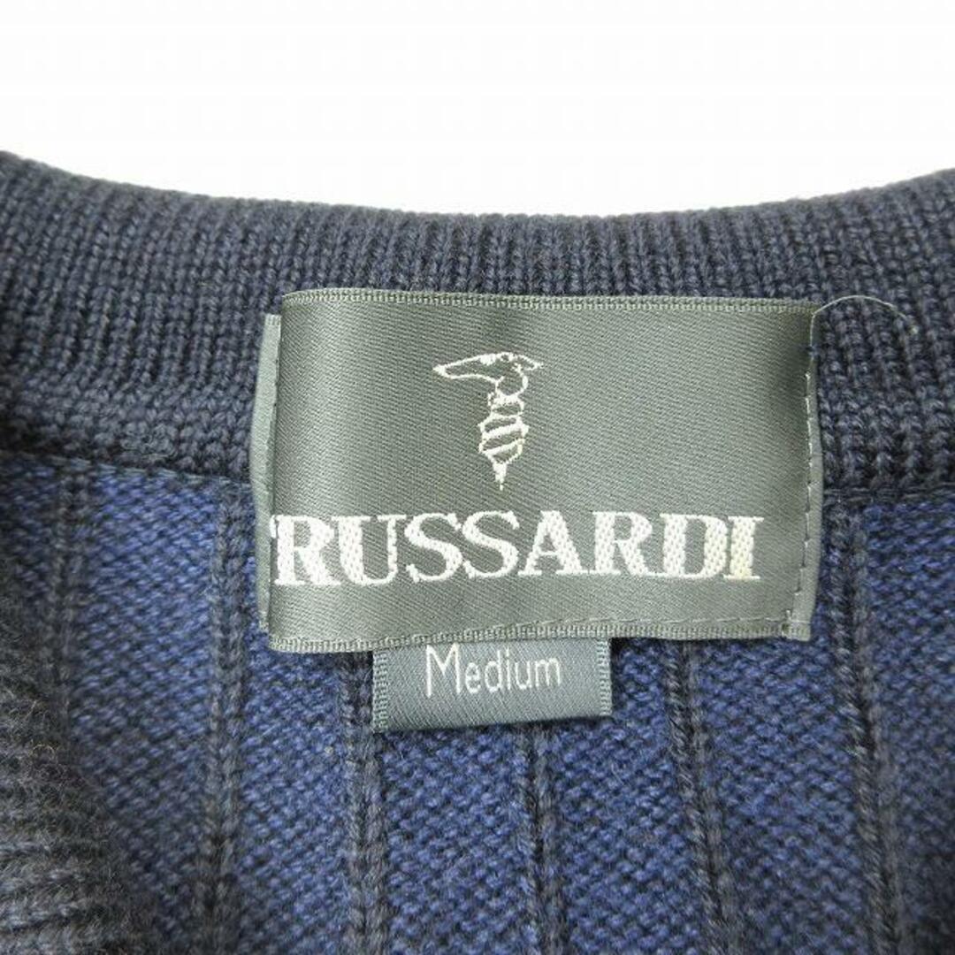 Trussardi(トラサルディ)のトラサルディ ウール × シルク ニット ポロシャツ カットソー M BLM4 メンズのトップス(カーディガン)の商品写真