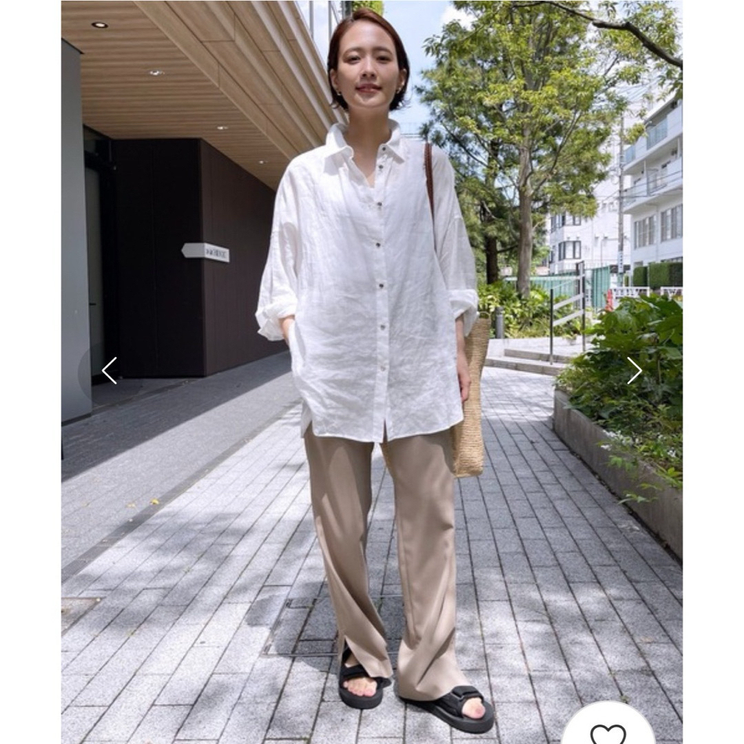 Spick & Span(スピックアンドスパン)の5%オフクーポンあり！Spick & Span リネンビッグシャツ レディースのトップス(シャツ/ブラウス(長袖/七分))の商品写真