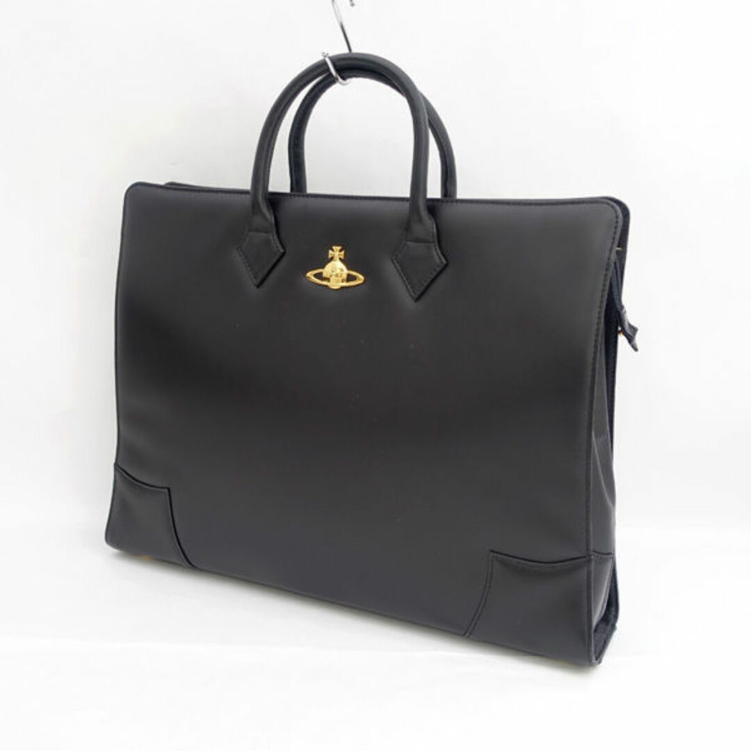 Vivienne Westwood / ヴィヴィアンウエストウッド ■ビジネス バッグ プレーン レザー ブラッグ ゴールド メタル 【バッグ/バック/BAG/鞄/カバン】 VW1【中古】 [0990013042] メンズのバッグ(ビジネスバッグ)の商品写真