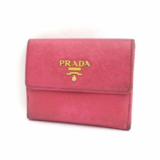 プラダ(PRADA)のPRADA / プラダ ■財布 コンパクト パスケース レザー ピンク ギャランティ IM1350 【財布/サイフ/ウォレット/wallet/コイン】 ブランド【中古】 [0990013282](財布)