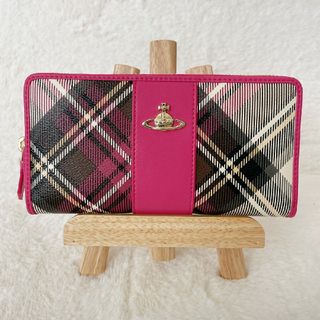 ヴィヴィアンウエストウッド(Vivienne Westwood)の【即日発送】ヴィヴィアンウエストウッド ピンク×チェック 長財布 可愛い(財布)