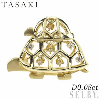 タサキ(TASAKI)の田崎真珠 K18YG ダイヤモンド ペンダントトップ 0.08ct 亀(ネックレス)