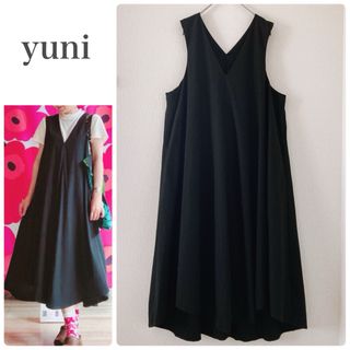 yuni - yuni ユニ＊80/2強撚ギャバワンピース ジャンパースカート フレア ロング